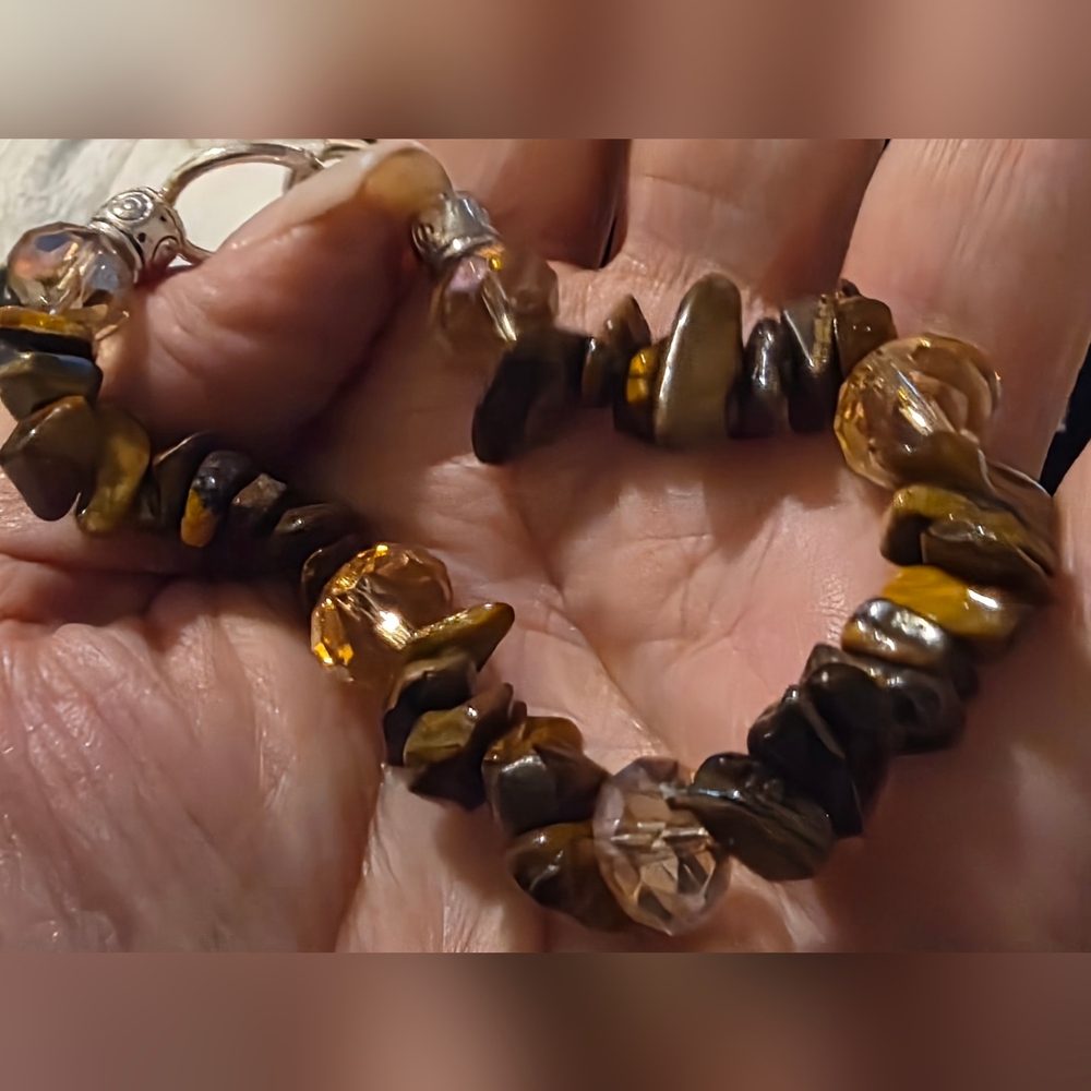 Hand Crafted Tigers Eye & Beads Bracelet